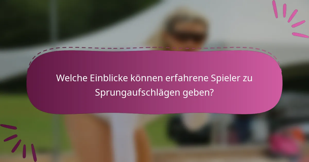 Welche Einblicke können erfahrene Spieler zu Sprungaufschlägen geben?